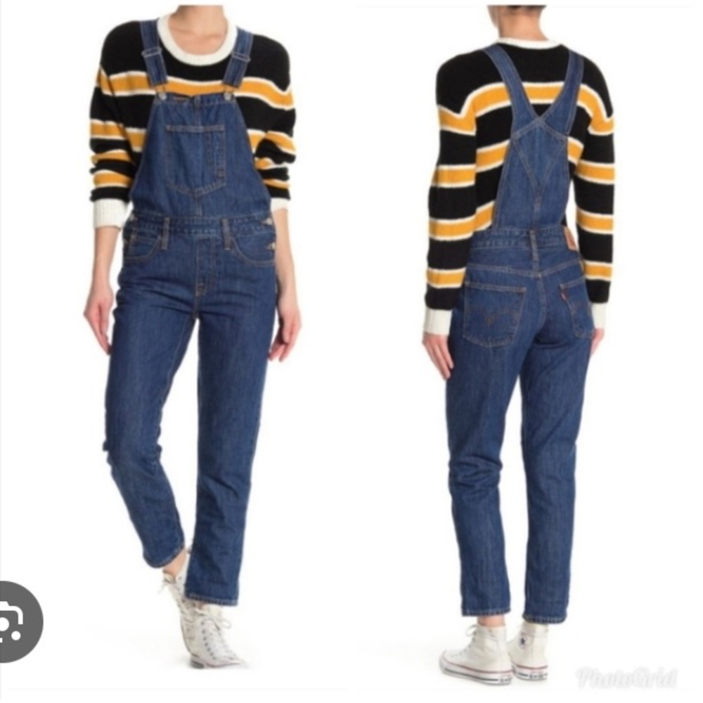 Levi’s Tapered Utility Bib denim overalls size small NWT coastal